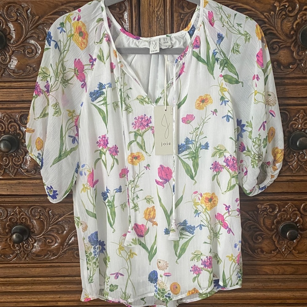 Joie Multicolor Floral Blouse - White